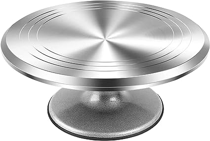 Photo 1 of 12 Inch Aluminum Alloy Revolving Cake Stand, Cake Turntable for Decorating Rotating Cake Stand for Cupcakes, Pastries and Cake Decorations