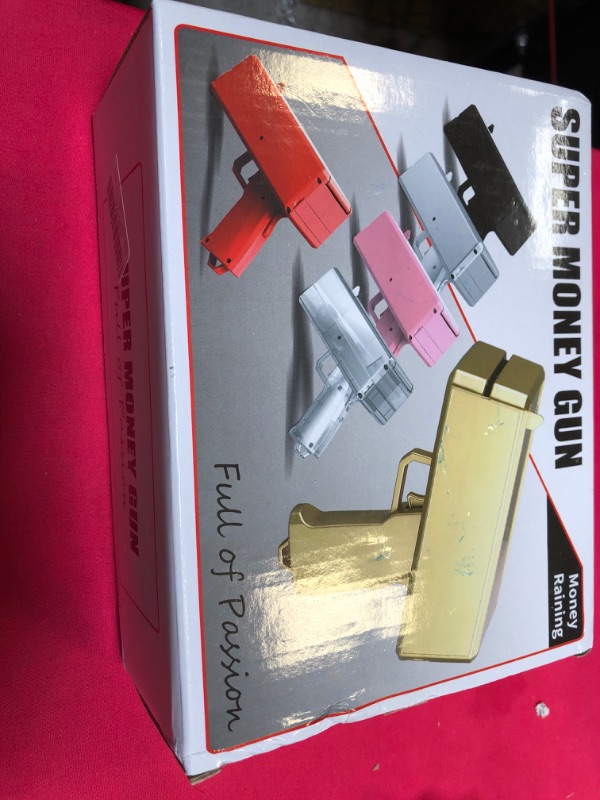 Photo 2 of Alagoo Super Money Guns Paper Playing Spary Money Gun Make it Rain Toy Gun, Handheld Cash Gun Fake Bill Dispenser Money Shooter Toy(Metallic Gold)