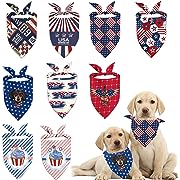 Photo 1 of ALI2 9Pcs Dog Independence Day Bandanas Pet Dog Costume 4th of July Day Dog Triangle American Flag Pet Bandanas Scarf Bibs for Small Medium Dog Cats