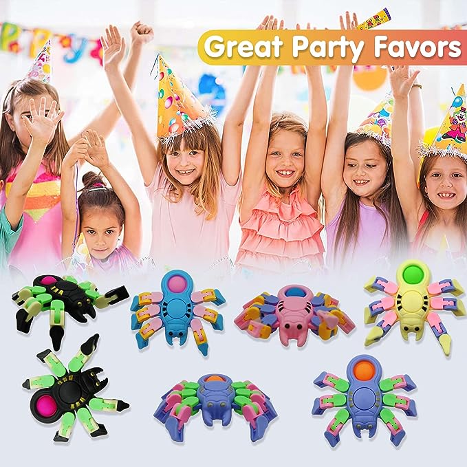 Photo 1 of  Pop Sensoy Fidget Spinners Toys Birthday Gifts Party Favors for Kids,Deformable Chain Crab for Stress Relief Toy,Pinata Goodie Bag Stuffers