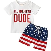 Photo 1 of 6-12 Months Goodplayer Toddler Baby Boys 4th of July Outfit Shorts Set + Stars Stripe Short American Flag Summer Clothes  
