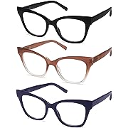 Photo 1 of AMOMOMA 3 Pack Retro Cat Eye Prescription Blue Light Blocking Reading Glasses for Women Stylish Computer Readers AM6034 Mix (+2.50 Magnification Strength)