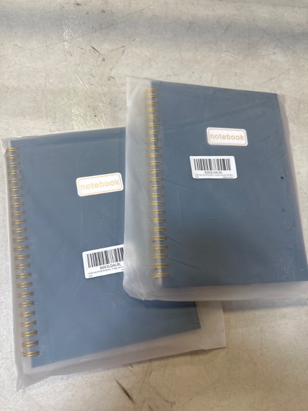 Photo 2 of 2Pack Double Spiral Ruled Notebooks, Large (6" x 8.5"), 100 GSM Thick Paper, 160 Pages, Hardcover (Dark Blue)