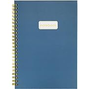 Photo 1 of 2Pack Double Spiral Ruled Notebooks, Large (6" x 8.5"), 100 GSM Thick Paper, 160 Pages, Hardcover (Dark Blue)