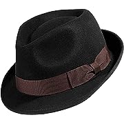 Photo 1 of AKIO&AQUIRAX Fedora Hats for Men Women 100% Australian Wool Mens Dress Hat with Brim Classic Felt Fedora Vintage