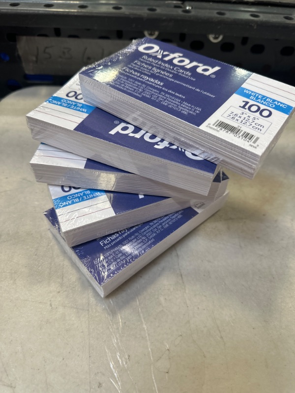 Photo 1 of Oxford Ruled Index Cards, 3" x 5", White,  Pack of 5