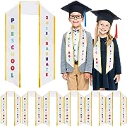 Photo 1 of 6 Pcs Kids Preschool Kindergarten Graduation Sash Printed Graduation Stole for Kids Unisex Preschool Graduation Colorful Word Satin Stole for Toddler Students Gradu