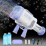 Photo 1 of Bloombloomme Bubble Guns, 64 Holes Giant Bubble Machine Gun with Colorful Lights, Electric Bubble Shooter Maker for Adults Kids Outdoor Indoor 