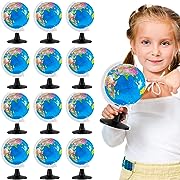 Photo 1 of 12 Pcs World Globe for Kids Learning Rotating World Map Globes Educational Globes with Stand 3.4 Inches Kids Mini Globe Desk Classroom Decorative Globe for Kids