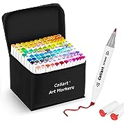 Photo 1 of Caliart  Colors Artist Alcohol Markers Dual Tip Art Markers Twin Sketch Markers Pens Permanent Alcohol Based Markers with Case for Adult Kids Coloring Drawing Sketching Card Making Illustration