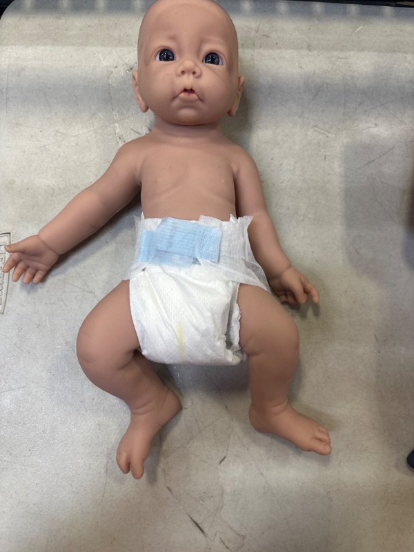 Photo 2 of Vollence 17 inch Full Silicone Baby Doll That Look Real,Not Vinyl Material Dolls,Eyes Open Realistic Reborn Baby Doll,Real Baby Doll,Lifelike Baby Dolls - Boy 17 Inch Boy