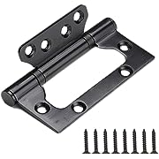 Photo 1 of 6 Pack Non-Mortise Door Hinges - Easy to Install, 4" × 3" Stainless Steel Door Hinges - Smooth Movement and Heavy Duty, Black