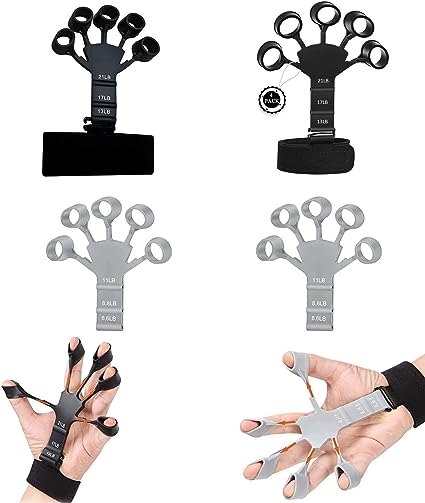 Photo 1 of 
4PCS Finger Exerciser & Hand Strengthener - 6 Resistant Level Grip Buddy, Finger Strength Trainer, Hand Therapy and Training Device