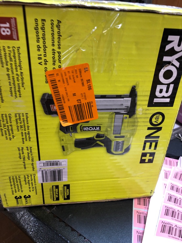 Photo 2 of RYOBI ONE+ 18-Gauge Cordless AirStrike Narrow Crown Stapler P361 Green