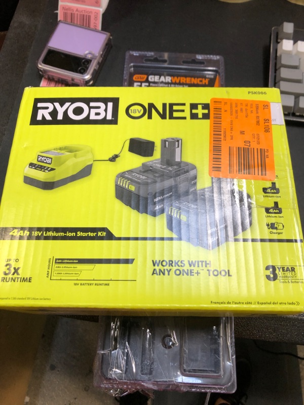 Photo 2 of generic1 Ryobi ONE+ 18V Lithium-Ion 4.0 Ah Battery (2-Pack) and Charger Kit, 1 (PSK006) 3