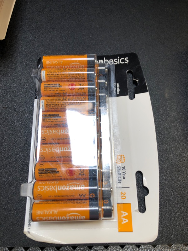 Photo 2 of Amazon Basics 20 Pack AA Alkaline Batteries - Blister Packaging 20 Count (Pack of 1)