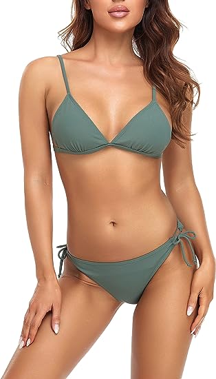 Photo 1 of COCOFREE Women’s Sexy tie Side Bathing Suit Lace-up Triangle Top Bikini Set  SIZE XS 