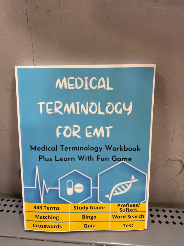 Photo 2 of Medical Terminology for EMT - Medical Terminology Workbook Plus Learn With Fun Game: 443 Terms, Study Guide, Prefixes/Suffixes, Matching, Crosswords, Word Search, Bingo, Quiz, Test Paperback – July 31, 2021