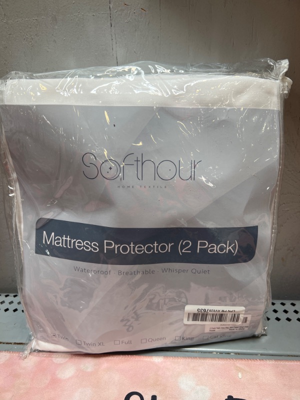 Photo 2 of 2 Pack Twin Size Premium Waterproof Mattress Protector, Soft Breathable Mattress Pad Cover, Noiseless Waterproof Bed Cover - Stretch to 21" Fitted Deep Pocket Mattress Protection Cover 2 Pack Mattress Protector Twin