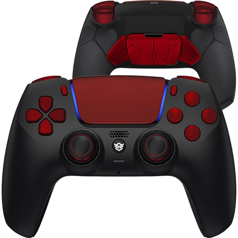 Photo 1 of HEXGAMING RIVAL PRO Controller 4 Mappable Paddles & Interchangeable Thumbsticks & Hair Triggers Compatible with ps5 FPS Gamepad - Black Red