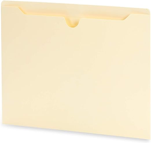 Photo 1 of Blue Summit Supplies Manila File Jackets, Reinforced Straight Cut Tab, Designed for Use in Standard Hanging Files, Letter Size, 100 Pack