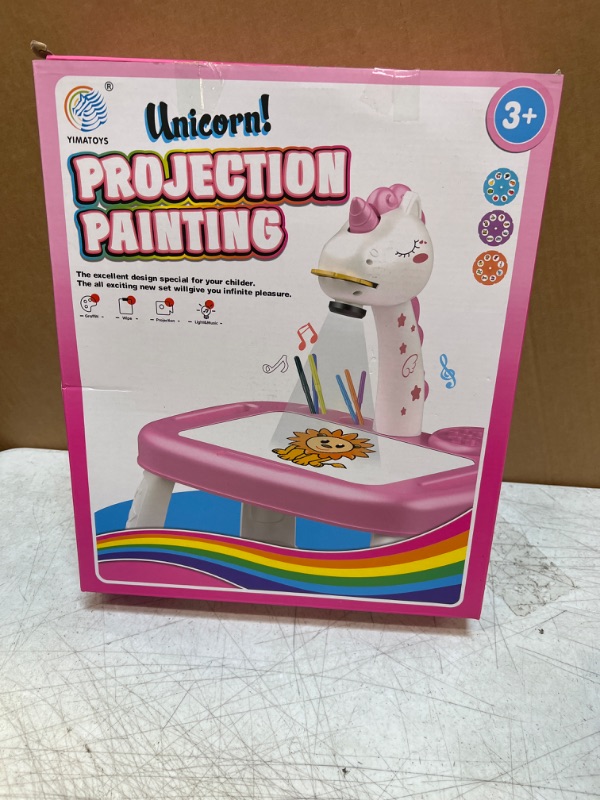 Photo 2 of Hoarosall Drawing Projector,Arts and Crafts for Kids,Include Drawing Board with Music,Watercolor Pens,Pencils,Crayons,Scrapbook,Sticker Book,Unicorn Stickers,Stamps,Toy for Girls & Boys 3+ Year Old Unicorn Kit