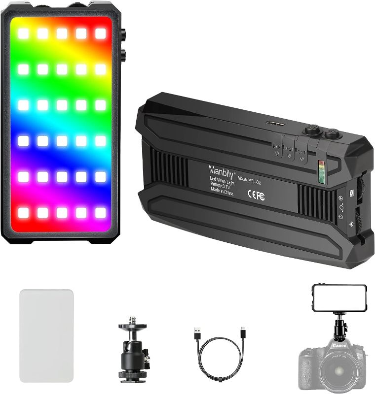 Photo 1 of Manbily RGB Video Light Panel LED Cube On Camera Light Kit for Phone DSLR Photography,3000-6500k,Full Color Lighting for Filming,Vlogging,YouTube,Tiktok,Video Conference,Mini Portable Fill Light
