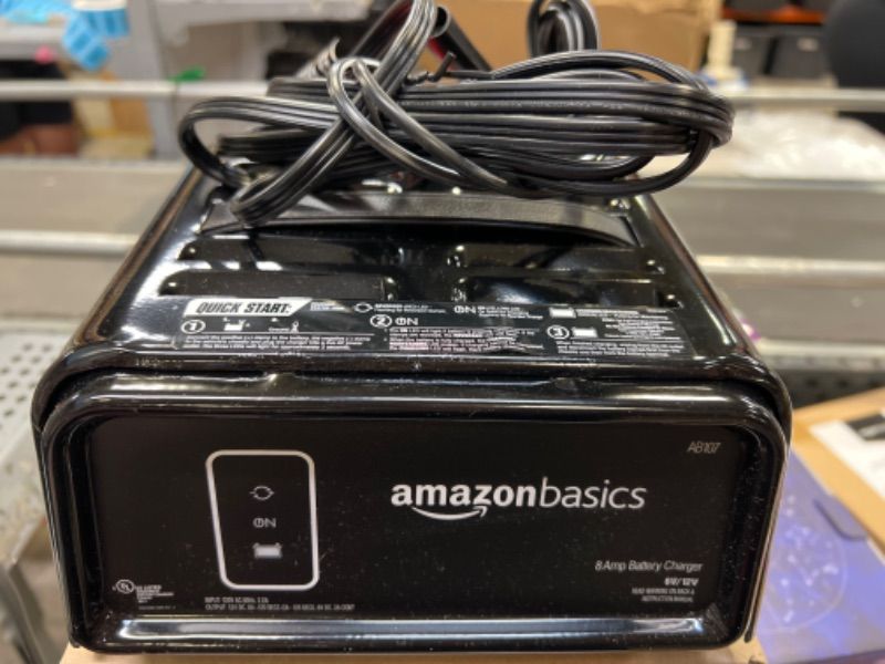 Photo 1 of Amazon Basics 8 Amp Battery Charger for 6V and 12V Batteries with Auto Start and Reverse Protection 8/2A