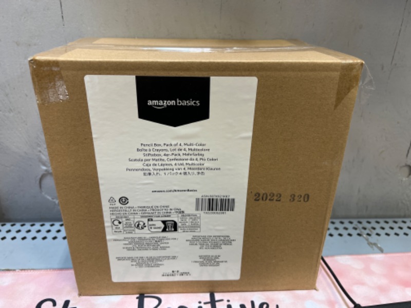 Photo 2 of Amazon Basics Pencil Box, Pack of 4, Multi, Solid
