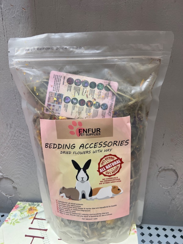 Photo 2 of 
ENFUR Hamster Bedding Habitat Decor Accessories 100G – 100% Natural Odor Control Edible Dried Flowers for Hamsters Rabbit Chinchilla Guinea Pig Small Pets...EXP 0820-2024