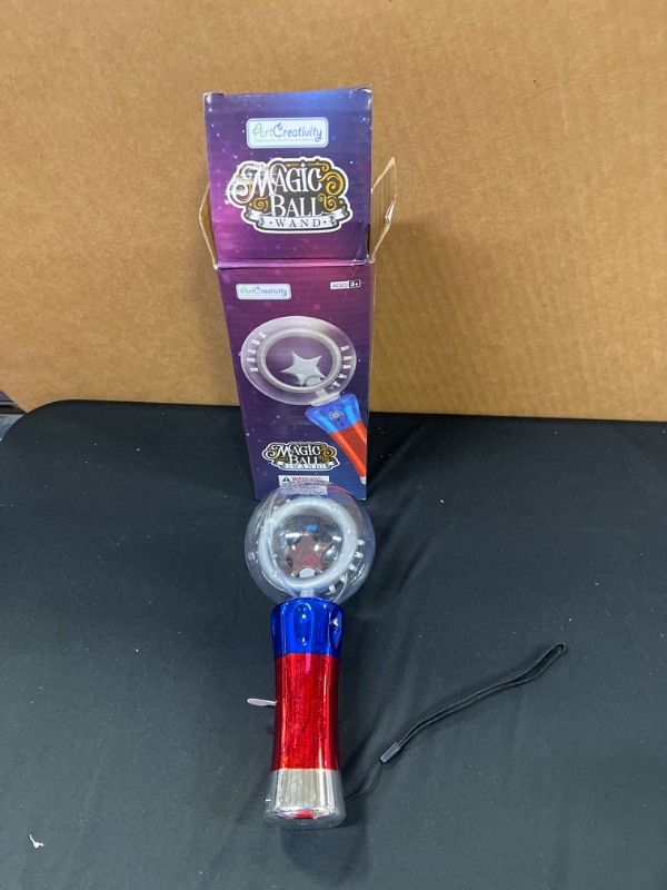 Photo 2 of ArtCreativity Light Up Magic Ball Toy Wand for Kids - Flashing LED Wand for Boys and Girls - Thrilling Spinning Light Show - Batteries Included - Fun Gift or Birthday Party Favor - Classroom Prizes