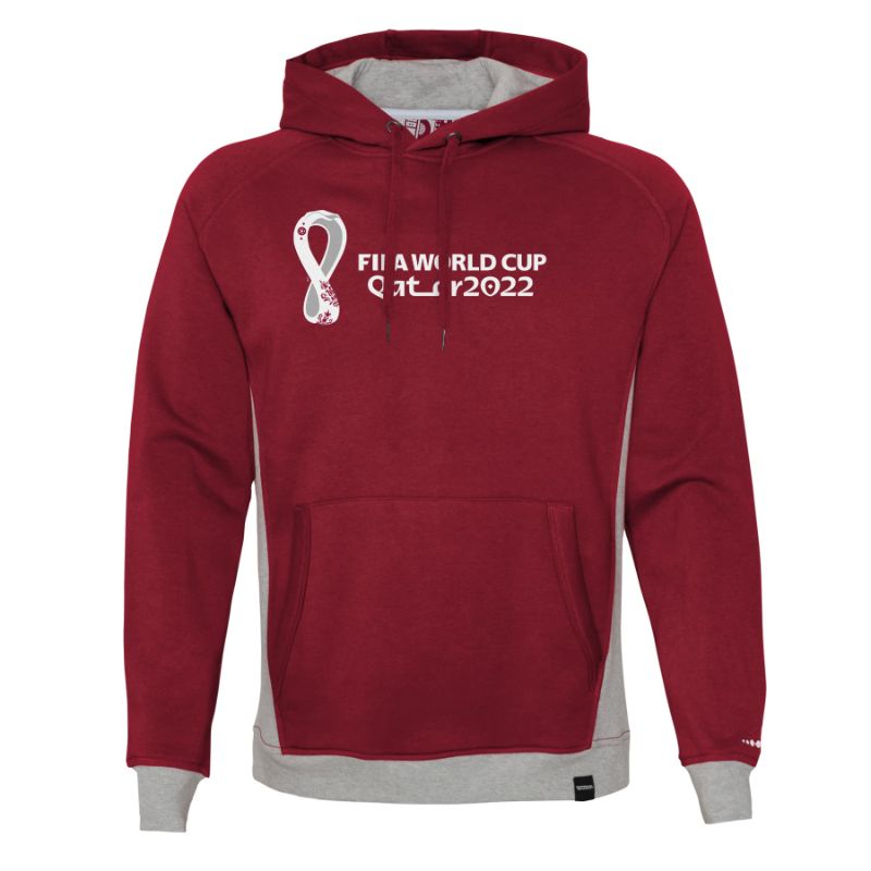 Photo 1 of Outerstuff Men's FIFA World *LARGE*  Cup Premium Fleece Hood FIFA World Cup Qatar 2056 Large Burgundy