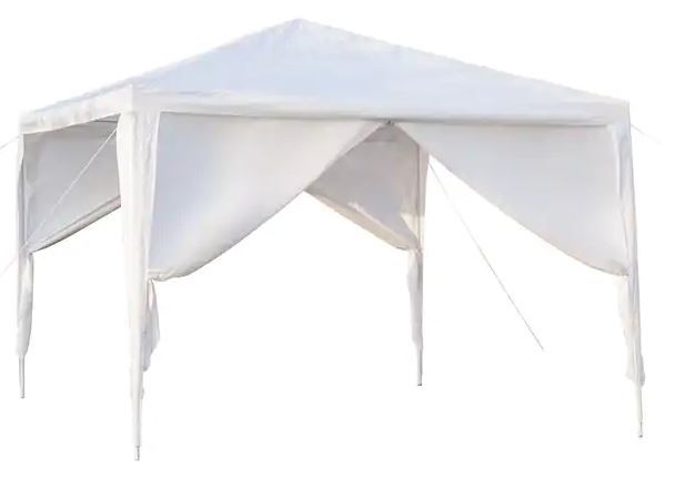 Photo 1 of 10 ft. x 10 ft. White Party Wedding Tent Canopy 4 Sidewall
