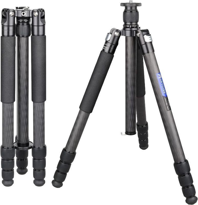 Photo 1 of 72.6in Carbon Fiber Tripod 10 Layers Carbon Tube Heavy Duty Camera Tripod Monopod Professional Portable Travel Tripod for Sony Nikon Canon Fuji DSLR Digtal?Without Tripod Head
