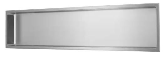 Photo 1 of 48 in. W x 12 in. H x 4 in. D Stainless Steel Bathroom Shower Niche in Brushed Stainless Steel
