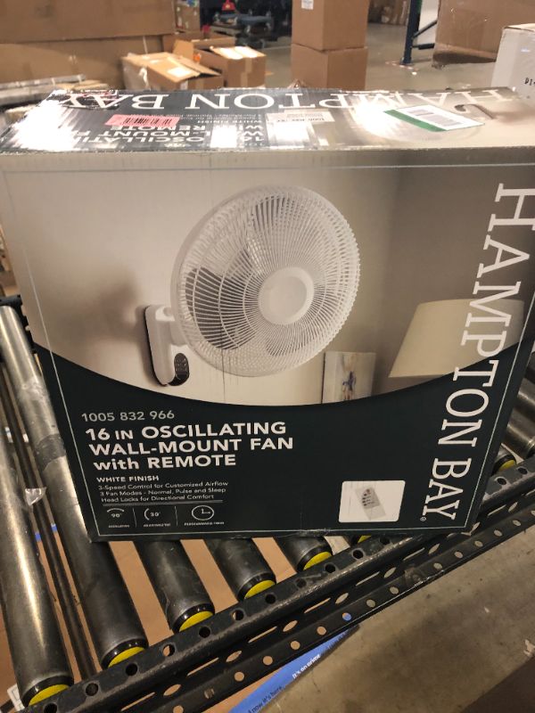 Photo 3 of 16 in. Indoor Wall Mount Fan with Remote