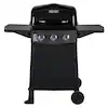 Photo 1 of 3-Burner Open Cart Propane Gas Grill in Black, MISSING LEGS, PACKAGE DMG 