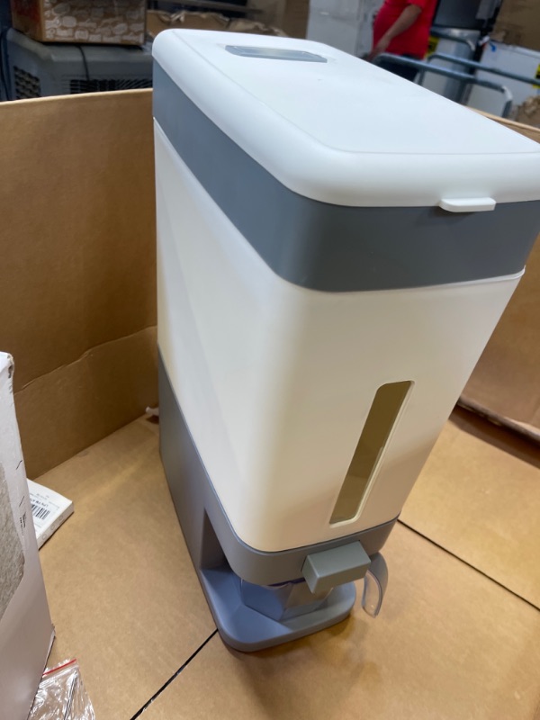 Photo 2 of 26.5 Lbs Rice Dispenser Large Sealed Grain Container Storage with Mesuring Cup, Airtight Design Food Dispenser, Kitchen Orgainzation Pantry Strore for Dry Food
