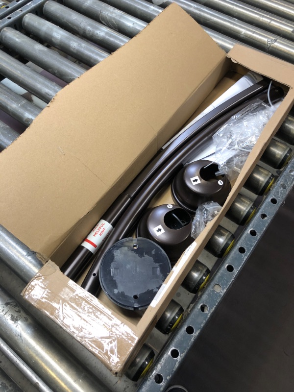 Photo 1 of Zenna Home NeverRust Rustproof Dual Mount Curved Stall Shower Rod, 32” - 40”, Bronze Rustproof Tension or Permanent Mount Rod 32" - 40" stall sized Bronze