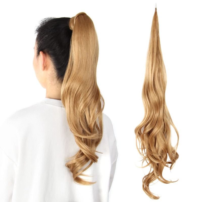 Photo 1 of 
Roll over image to zoom in
32 Inch Flexible Wrap Around Ponytail Extension Long Ponytail Hair Extensions Curly Blonde Synthetic Ponytails Hairpiece for Women 1 Pack,27#(Honey Blonde)