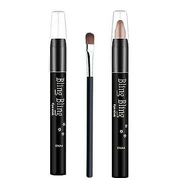 Photo 1 of ETEDES Eyeshadow Stick,Shimmer And Matte Neutral Brown Eye Shadow Sticks Pencil Crayon, with brush,color#1,#5,#stick018