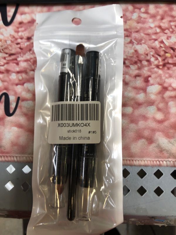 Photo 2 of ETEDES Eyeshadow Stick,Shimmer And Matte Neutral Brown Eye Shadow Sticks Pencil Crayon, with brush,color#1,#5,#stick018