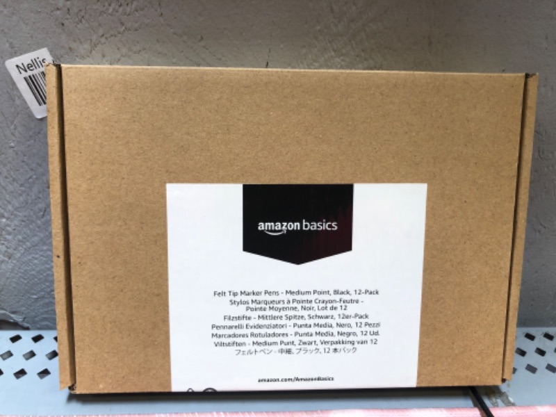 Photo 2 of Amazon Basics Felt Tip Marker Pens - Medium Point, Black, 12-Pack Black 12 Count (Pack of 1)