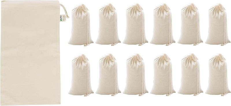 Photo 1 of 
LITO LINEN AND TOWEL Produce Bags with Drawstrings| 100% Cotton Reusable Washable Grocery bag| Eco Friendly Bulk Food Storage Bags| 10”x18” Large Shopping...