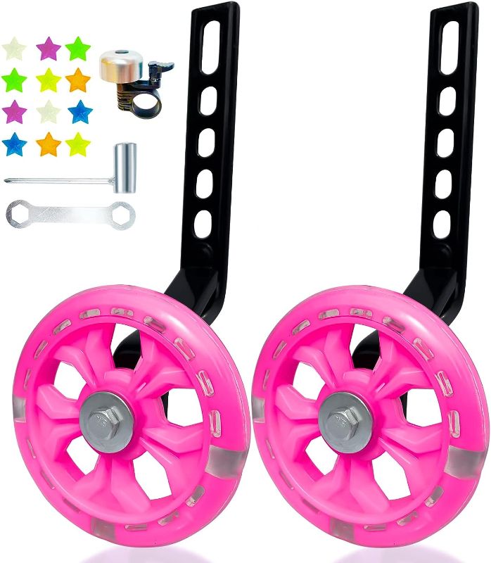 Photo 1 of 
DDJKCZ Bike Training Wheels Flash Mute Big Wheel Compatible for 12 14 16 18 20 inch Single Speed Bicycle (Pink)
Color:pink