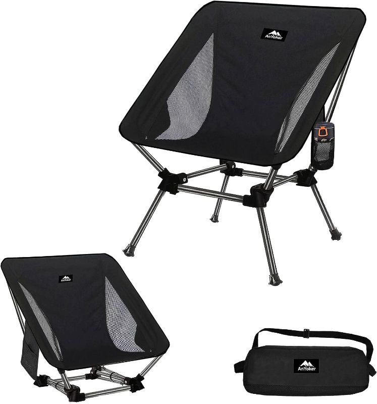 Photo 1 of 
AnYoker Camping Chair, 2 Way Compact Backpacking Chair, Portable Folding Chair, Beach Chair with Side Pocket, Lightweight Hiking Chair Low Back Chair 0177...