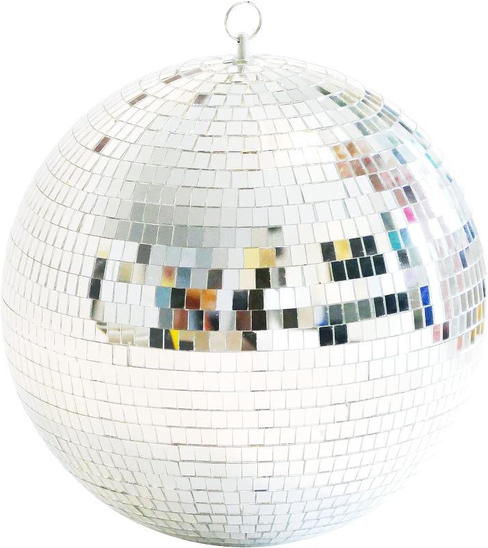 Photo 1 of 
Disco Ball Mirror Ball 12 Inch Mirror Ball Hanging Disco Lighting Ball for DJ Club Stage Bar Party Wedding Holiday Decoration Disco Ball Large