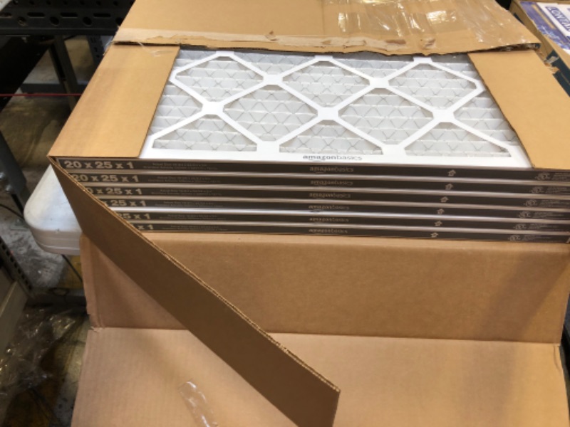 Photo 2 of Amazon Basics Merv 8 AC Furnace Air Filter - 20'' x 25'' x 1'', 6-Pack 20x25x1 Merv 8