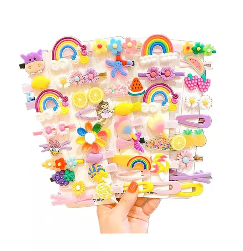 Photo 1 of 
Hairpin Candy-colored kid's hair accessories, flower and fruit, rainbow hairpin set, girl cartoon animal cute hairpin,Package include 42pcs Hair Clips...
