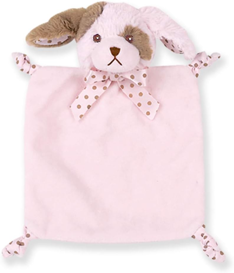 Photo 1 of Bearington Baby Wee Wiggles, Small Pink Puppy Stuffed Animal Lovey Security Blanket, 8" x 7"
